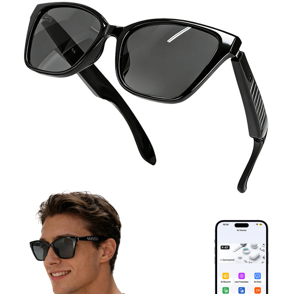 SIHUADON F67 Gray Lens-Black Smart AI Camera Glasses