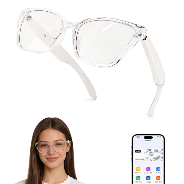 SIHUADON F67 Clear Lens-White Smart AI Camera Glasses
